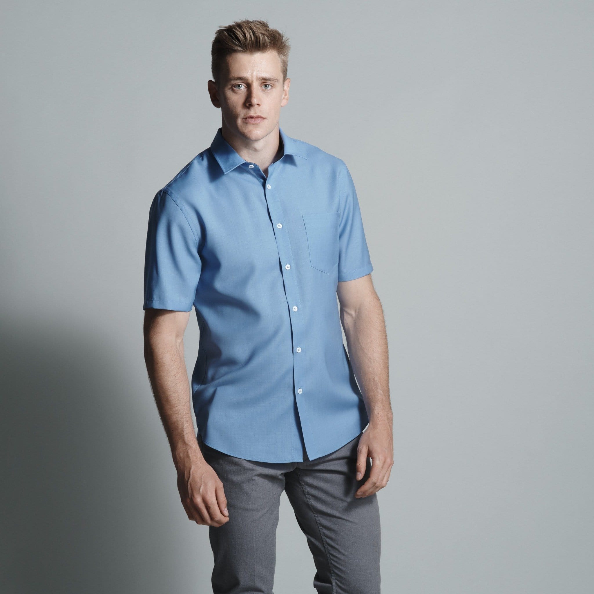 merino wool dress shirts Proper Cloth Men's Reda Slate Melange Merino Wool Custom Dress Shirt