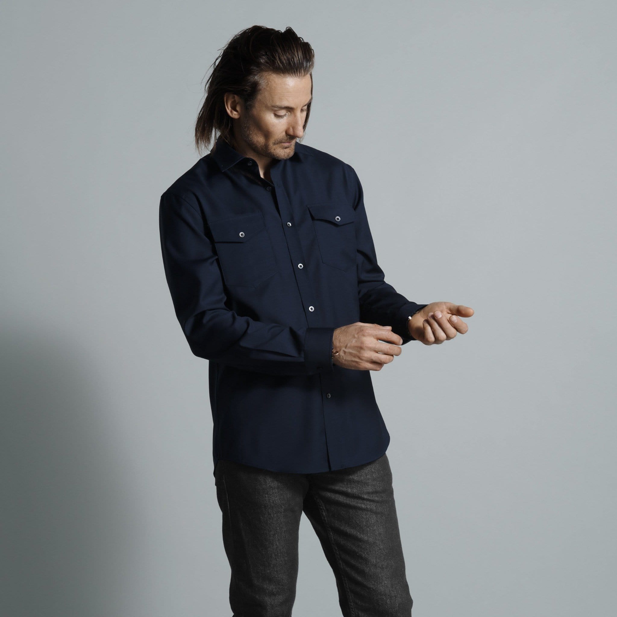 Double Chest Pockets Italian Navy / XS / Modern Double Chest Pockets Italian Navy / XS / Modern